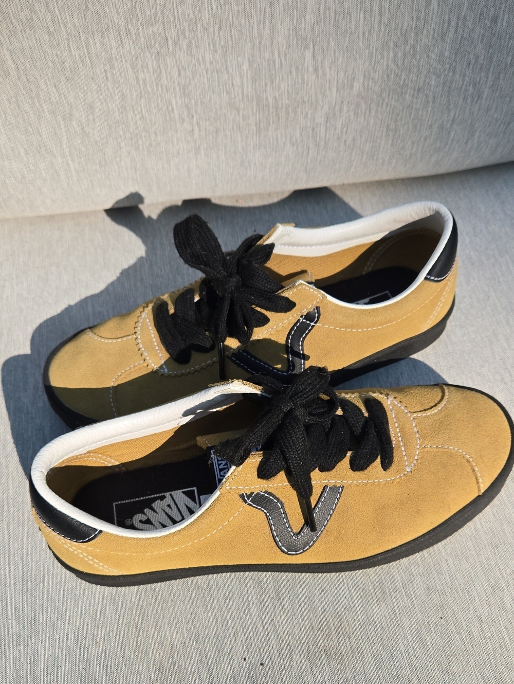 Vans Olive Suede Low-Top Sneakers with Black Sole and Laces